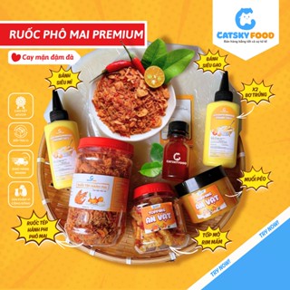 Bánh tráng phơi sương CATSKY FOOD combo bánh tráng bơ đồ ăn vặt tiện lợi - COMBO RUỐC PHÔ MAI