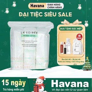 Bông tẩy trang cotton La Soirée 225 miếng tròn dai miếng mềm - HVN