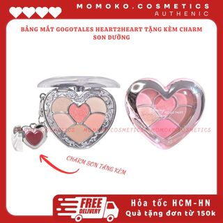    TẶNG KÈM CHARM SON   Phấn Mắt 6 Ô Kết Hợp Son Môi GogoTales Hearts 2 Hearts GT792 -GOGO TALES Eyeshadow & Lip Jelly 