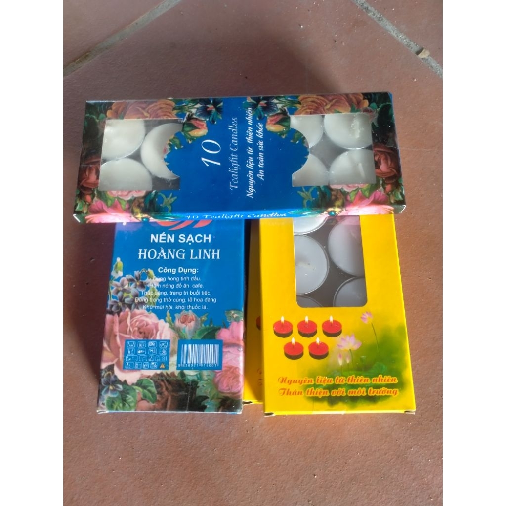 Vỉ nến 10 viên dùng với bát hâm nóng thức ăn, thờ cúng, decor