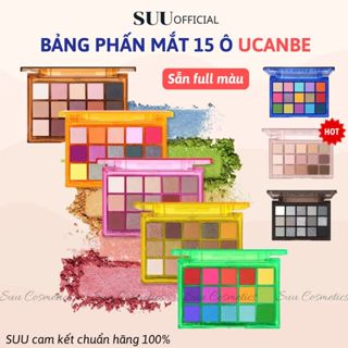   UCANBE  Bảng Phấn Mắt 15 Ô UCANBE Macaron Sắc Màu Chất Phấn Mịn Lì Nhũ Sáng Lên Màu Chuẩn 
