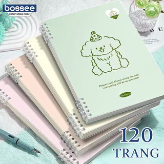 Sổ Còng Cún Con Pastel A5 B5 120 Trang Kẻ Ngang Kẻ Caro - Giấy Dày Dặn Chống Lóa Bullet Journal 