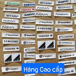 Combo 5 tem. Tem chữ nổi điều hòa panasonic , Tem lụa nổi. Tem chữ nổi mặt lạnh toshiba