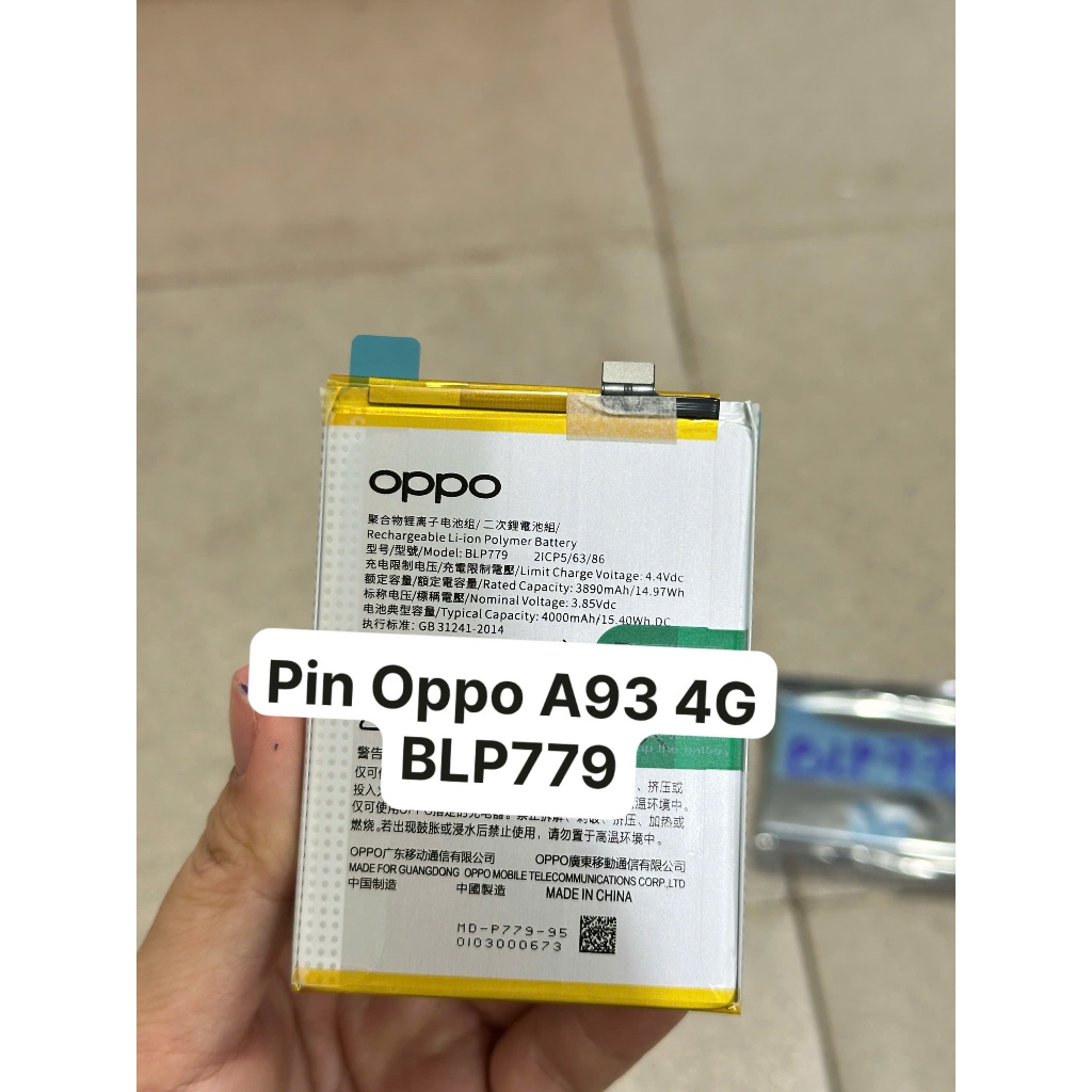 Pin thay cho Oppo A93 BLP779 dung lượng 4000mAh