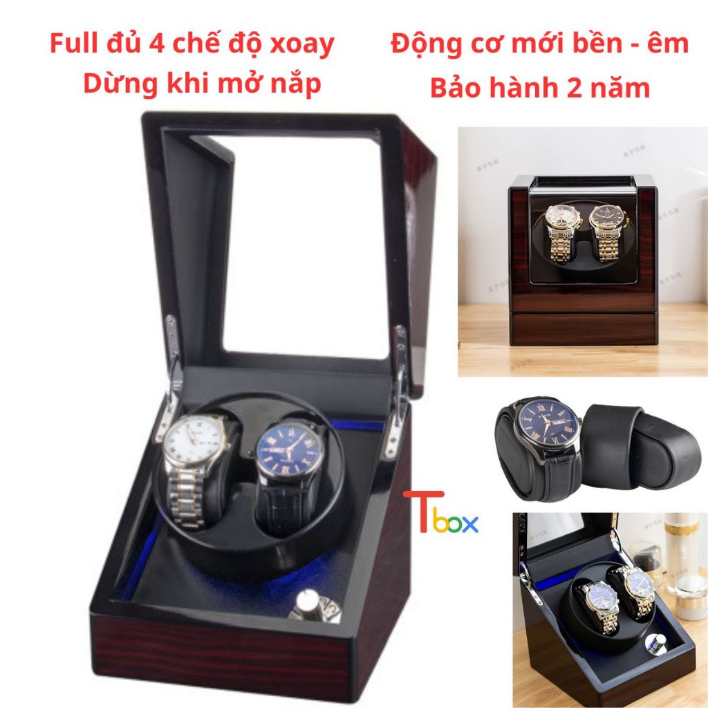 hộp xoay cho 2 chiếc đồng hồ cơ