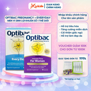Lợi khuẩn phụ khoa For Women + Probiotics Every Day Optibac combo hỗ trợ và chăm sóc sức khỏe mẹ bầu.