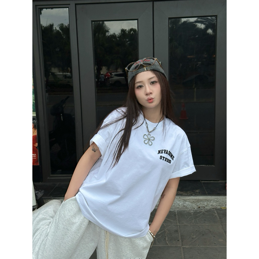 Áo Thun Studio Boxy Tee Nevasome Thêu Nổi Cotton 250gsm Local Brand Tay Lỡ Form Boxy Rộng Nam Nữ | BigBuy360 - bigbuy360.vn