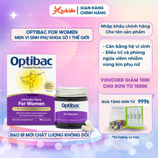 Optibac tím men vi sinh phụ khoa Optibac for Woman chăm sóc sức khỏe vùng kín hộp 30 viên 90 viên