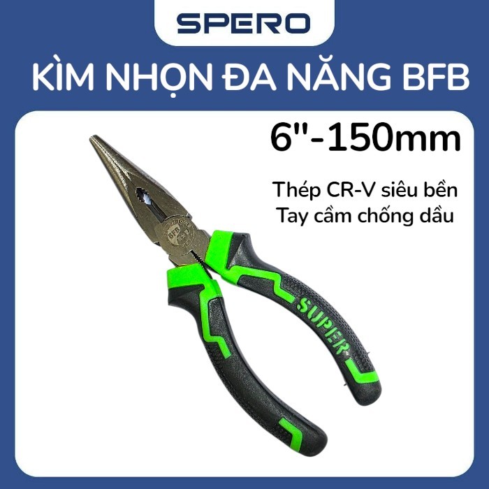Kìm Nhọn Đa Năng BFB – Thép CR-V Siêu Bền, Tay Cầm Chống Dầu'