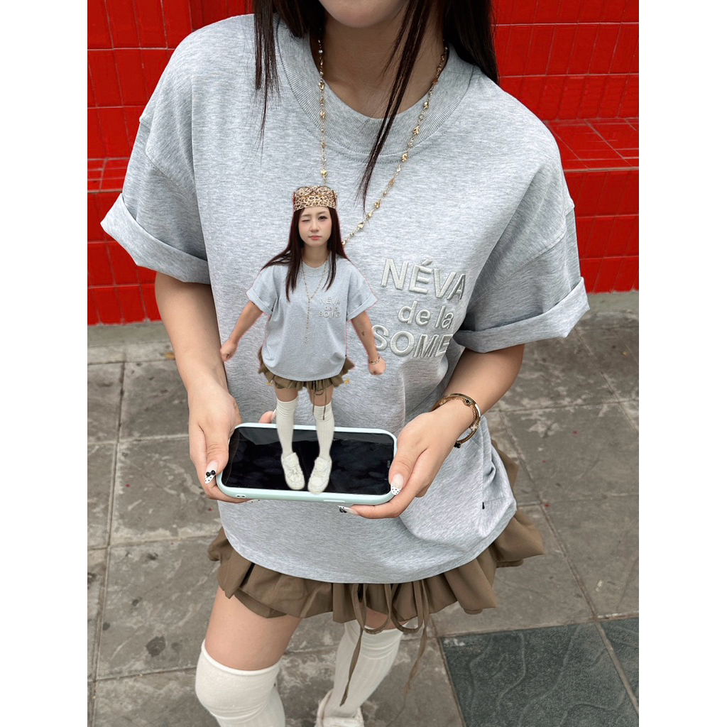 Áo Thun Boxy Néva dela Some Thêu Nổi Cotton 250gsm Local Brand NEVASOME Tay Lỡ Form Boxy Rộng Nam Nữ | BigBuy360 - bigbuy360.vn