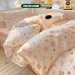  Bộ chăn ga gối Cotton Poly,bộ chăn ga 5 món nhập khẩu chần bông dày đủ size 1m2,1m4,1m5,1m6,1m8,2m2 mẫu Animal Kem 