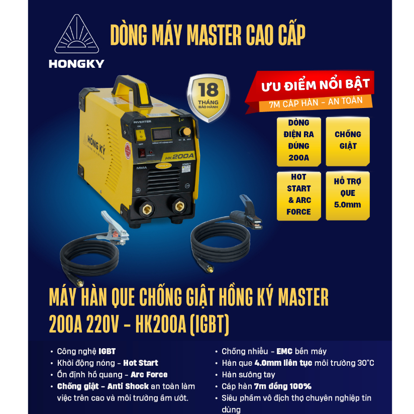 [A] Máy hàn que Hồng Ký - HK200A (thanh lý không phụ kiện)