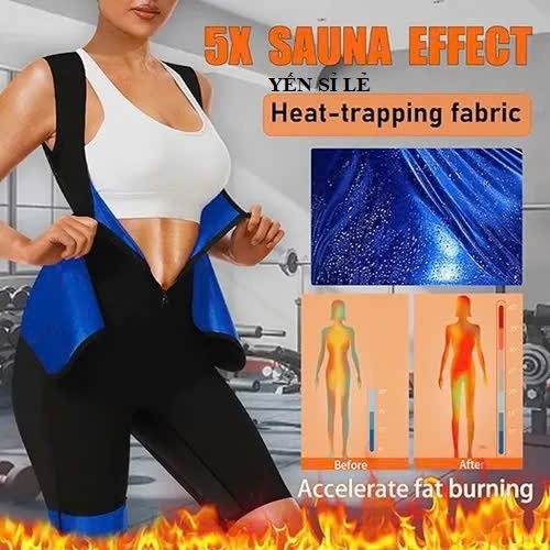Đồ Định Hình Sinh Nhiệt Giảm Cân 4 Trong 1 - Đồ Tập Gym Sauna Suit Đốt Mỡ Toàn Thân, Tạo Đường Eo, D