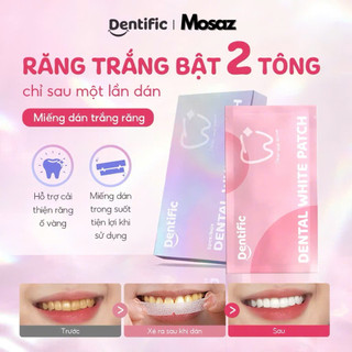 Miếng dán trắng răng Dentific sạch mảng bám, hỗ trợ cải thiện ố vàng răng miệng, hộp 5 miếng trắng răng