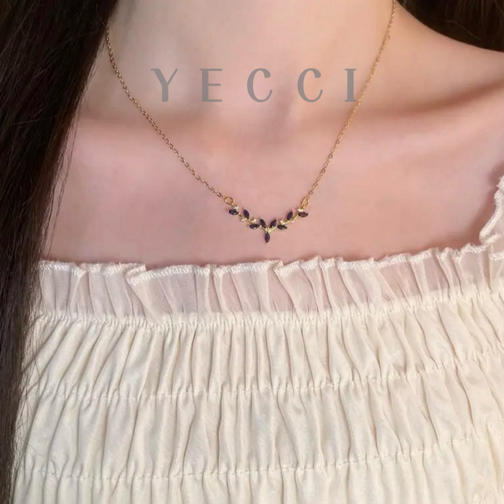 [s925]PETITE LEAVES ⟡ Rubies & Sapphires - Dây Chuyền Bạc s925 / mạ vàng 18k