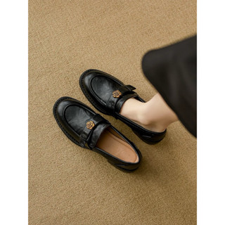  ẢNH THẬT - Giày búp bê nữ 3cm dáng loafer. Moca lười xỏ da mềm cao cấp. Đế bệt ulzzang freeship có sẵn Hà Nội 29112 