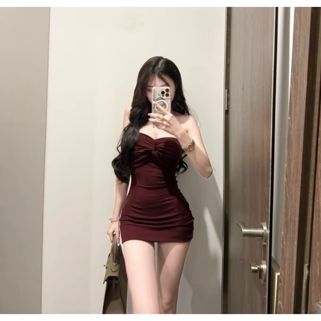 Đầm body dáng ôm nhún họa tiết 3 màu có có giãn vải mềm mịn mát hotgirl | BigBuy360 - bigbuy360.vn