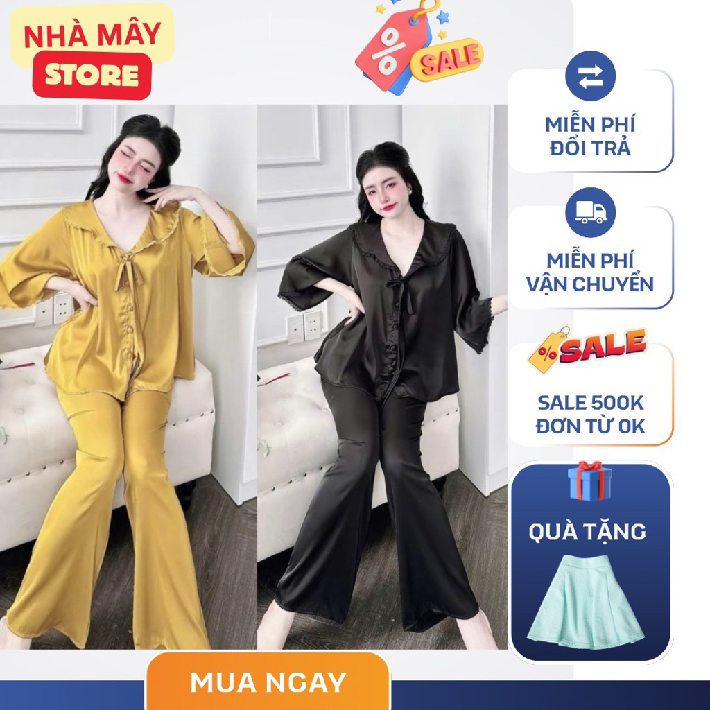 Đồ Ngủ Nữ Bigsize, Đồ Ngủ Pijama, tiểu thư quần dài lụa latin cao cấp mền mịn mát cho nữ 45-70kg