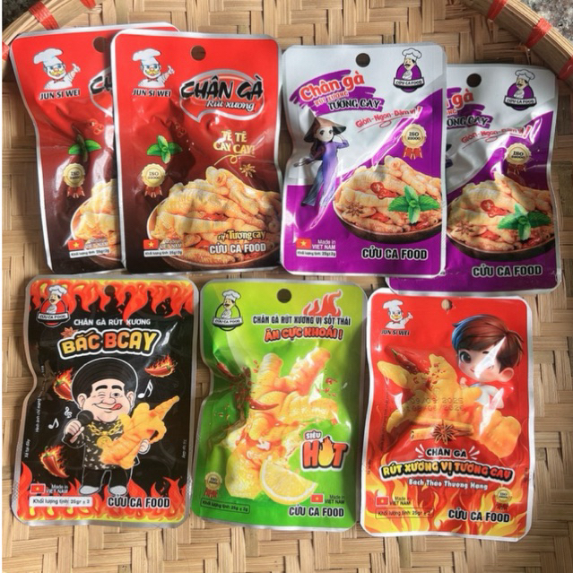   giá sỉ  40 50 60 chân Mix đủ vị chân gà rút xương Cửu Ca thơm ngon dai giòn. Food Thức ăn Ăn vặt 