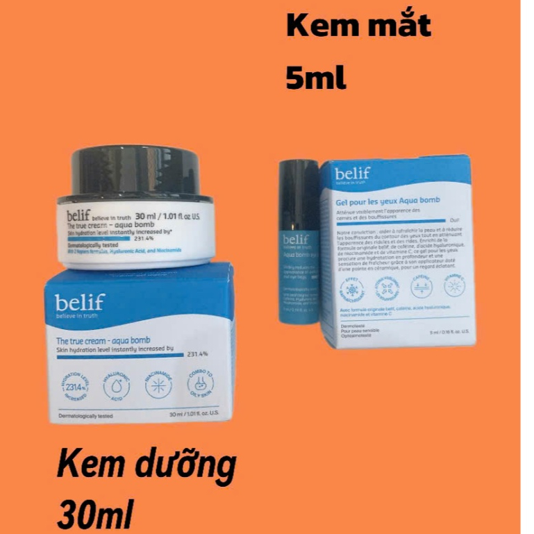 Set Kem Dưỡng + Kem Mắt Belif Aqua Bo.mb Fullbox