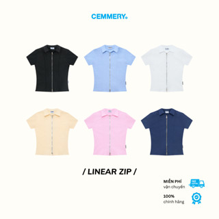 Áo Sơ Mi Nữ CEMMERY Local Brand Chính Hãng Linear Zip Vải Oxford Khóa Zip 2 Chiều 6 Màu