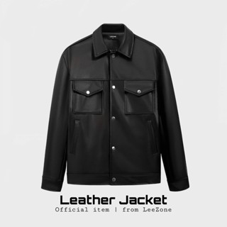 [MỚI] Áo khoác Da PU nam LeeZone dày đẹp cao cấp | Da PU Túi Ngực Cúc Bấm