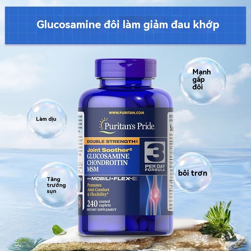Viên uống Puritan's Pride Glucosamine Chondroitin MSM 240 viên-YUE