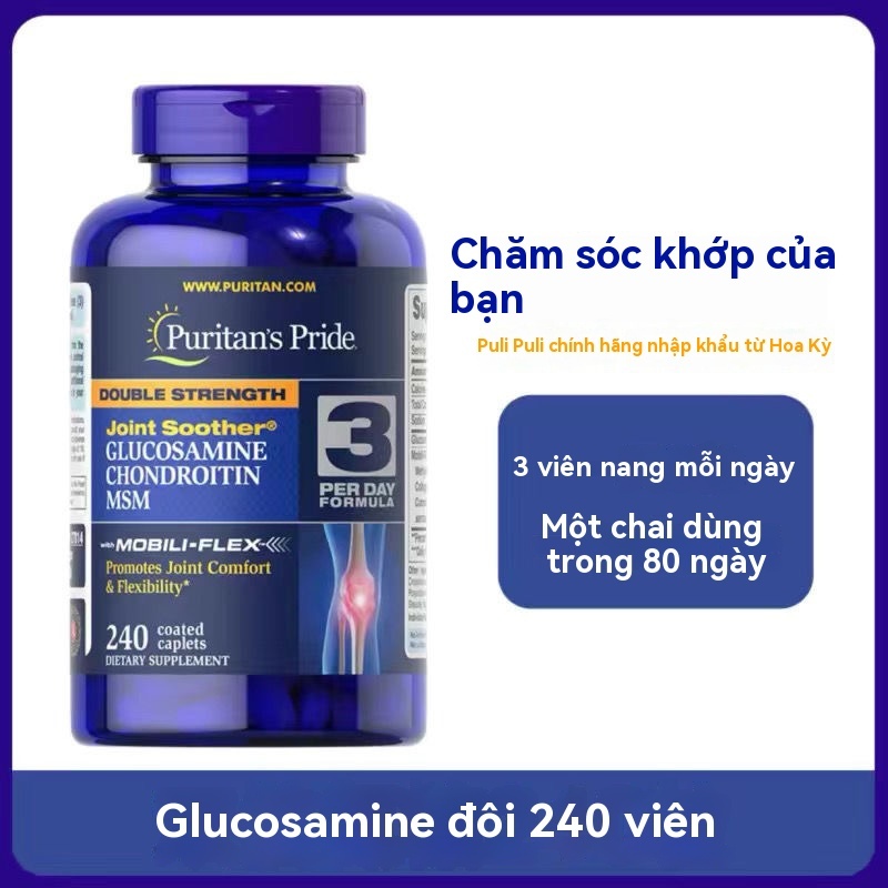 Viên uống Puritan's Pride Glucosamine Chondroitin MSM 240 viên