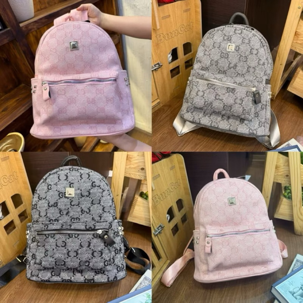 Balo Hoạ Tiết G Chất Vải Dạ Size 40 Bản Quai To Đựng Vừa Sách Tiếng Anh To , A4 , Át Lát .. Thích Hợp Đi Học Đi Chơi..