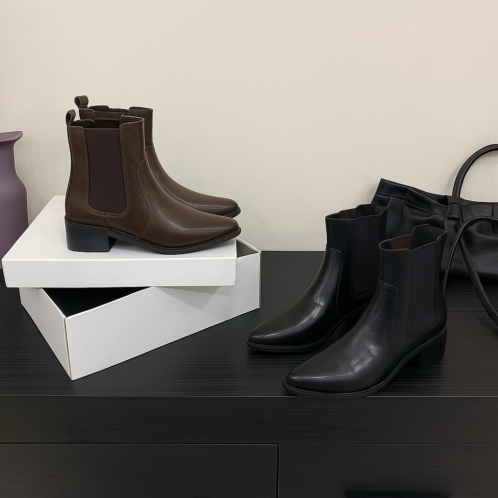 Hàng QCCC Boots da mềm đế 5cm cao cấp 5662