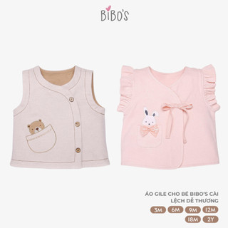 Áo Gile Cho Bé Trai, Bé Gái Cài Lệch Bibo's In Hình Dễ Thương Chất Liệu Cotton Mềm Mại 3M-2Y