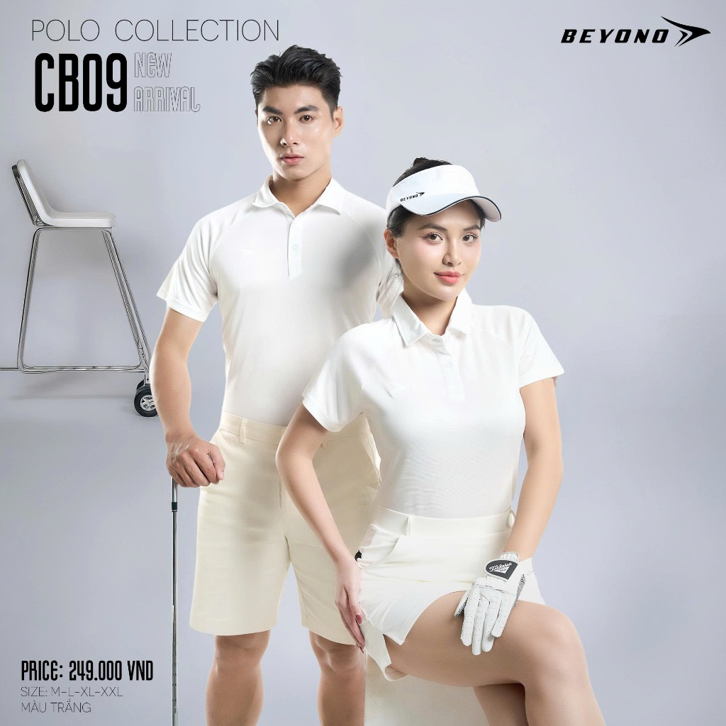 ÁO POLO THỂ THAO NAM NỮ CB09 BEYONO chất liệu AirWeave 100% polyester