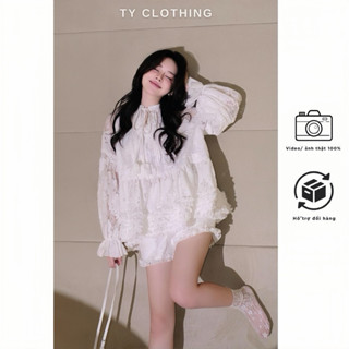 Set babydoll ren trắng- Hàng thiết kế- màu Trắng- TYCLOTHING