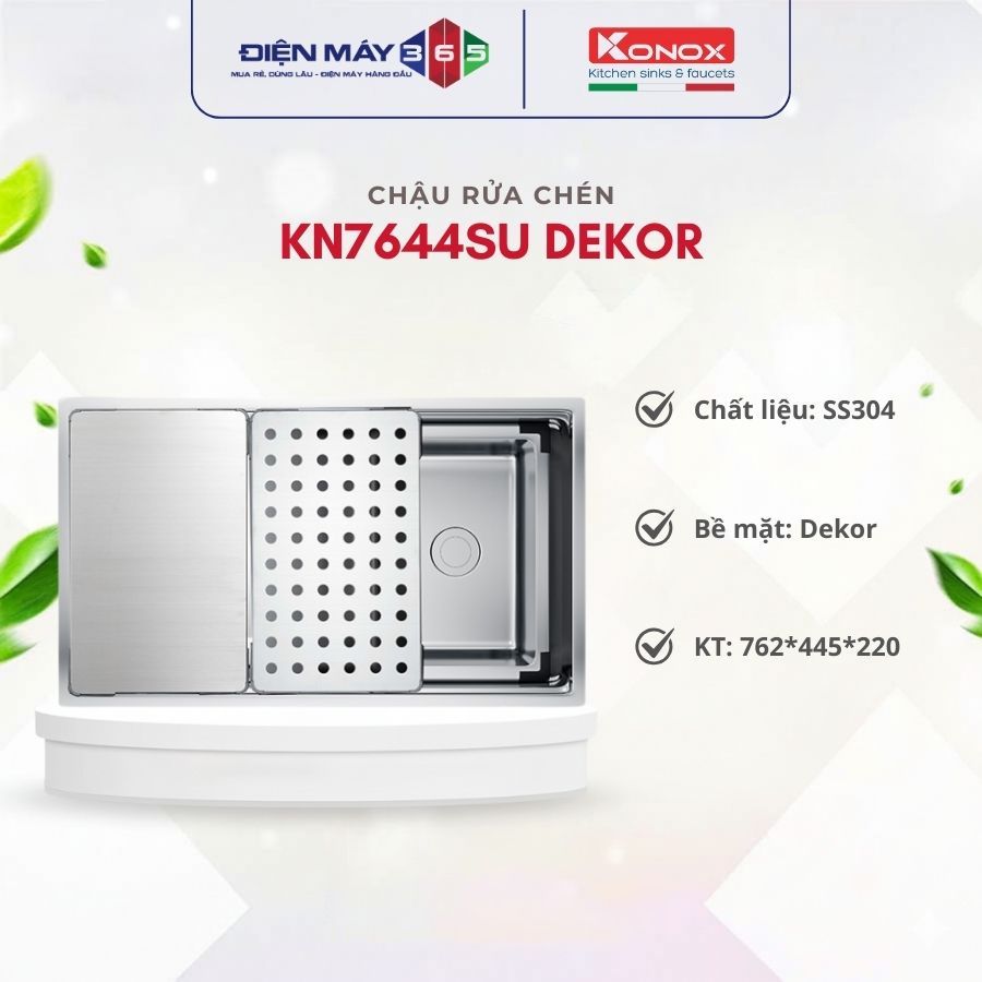 Konox Dekor KN7644SU – Chậu Rửa Bát Undermount Sink, Bền Bỉ, Thẩm Mỹ