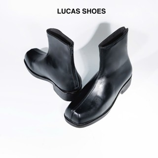  Giày Chelsea Boots Square Mũi Vuông Thiết Kế Cao Cổ Với Da Bò Nhập Đế Khâu McKay BH 1 Năm 