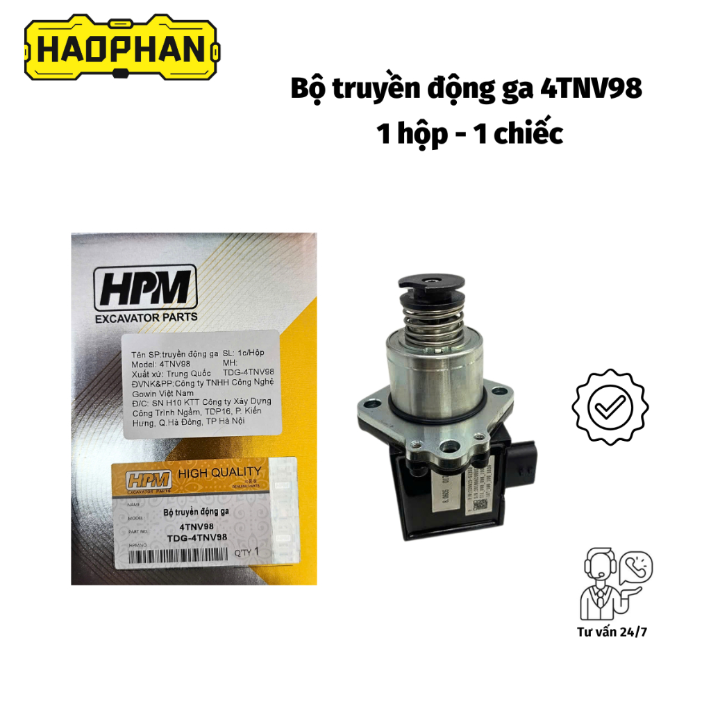 Bộ truyền động ga 4TNV98 – Mã 729923-51350 – Hàng HPM – Phụ Tùng Hảo Phan – Phụ tùng động cơ máy côn