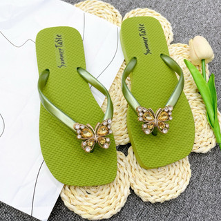  DÉP TÔNG LÀO ĐÍNH ĐÁ NHỎ San San - Dép xỏ ngón nữ mang ÊM dùng đi du lich mang trong nhà - 034 