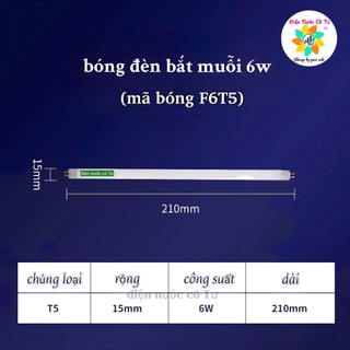 Đèn Diệt Muỗi Đèn Bắt Muỗi Comet CM069 - bóng đèn bắt muỗi 6w F6T5 22cm thay cho đèn Killpest, Con Dơi, Daewoo