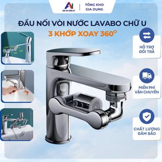  Đầu Nối Vòi Nước Lavabo Chữ U Vòi Nước Bồn Rửa Mặt Bồn Rửa Bát Xoay 360 Độ 