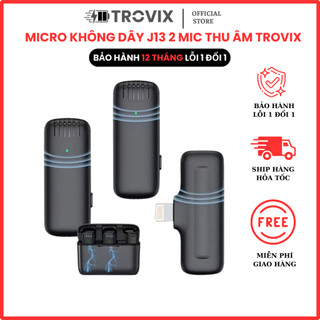 Micro Không Dây J13 2 Mic Thu Âm, Chống Ồn Hỗ, Hàng Chính Hãng Kèm Hộp Đựng, Bảo Hành 12 Tháng TROVIX