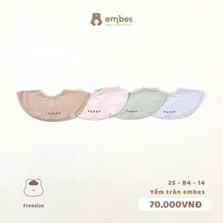  Khăn Cho Bé Embes Yếm Tròn Dễ Thương Chất Cotton Mềm Mại Thấm Hút Cho Bé Sơ Sinh Ăn Dặm 