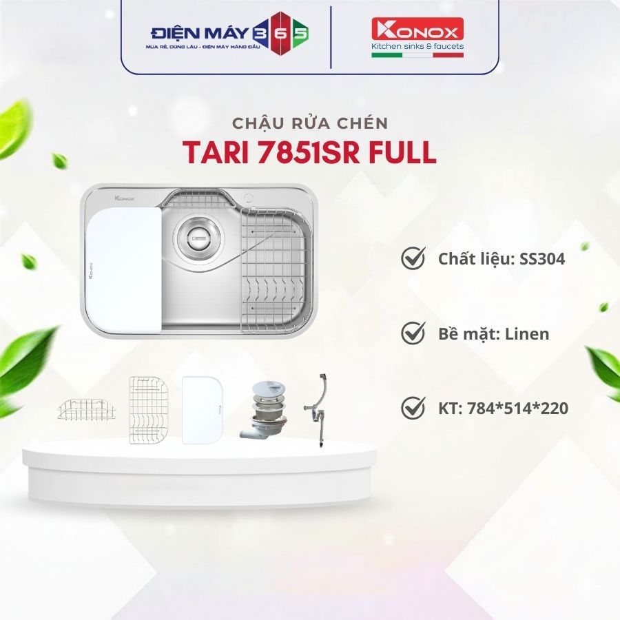 Chậu Rửa Chén Konox Tari 7851SR – Sang Trọng, Bền Bỉ, Dễ Vệ Sinh