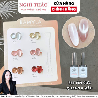 Set sơn gel mắt mèo cực quang 6 màu RAMYLA Nghi Thảo Nails