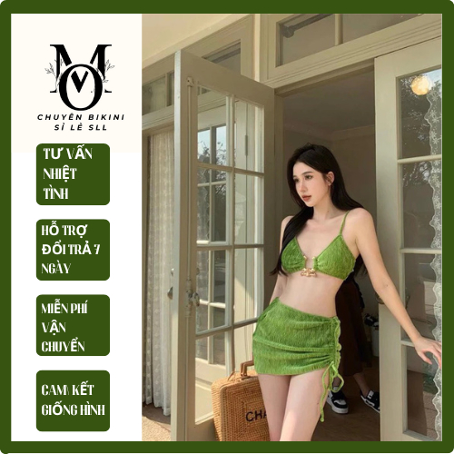 SET Đồ Bơi BIKINI Đi Biển GÂN PHỐI KHOEN Ba Món Xốp Sang Chảnh  MOM..SHOP