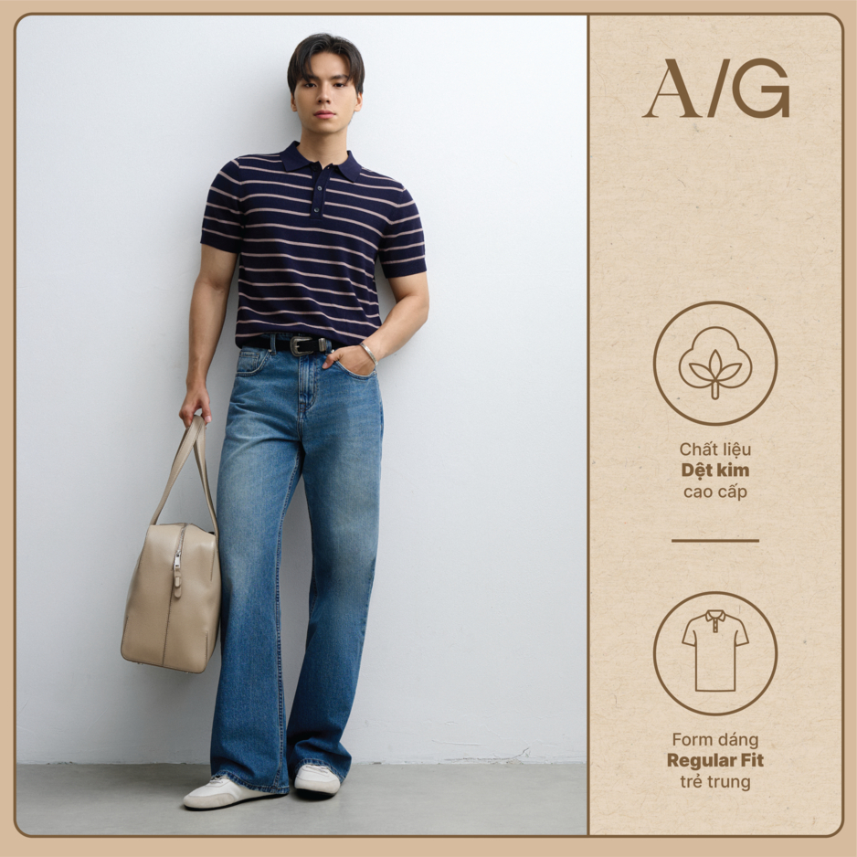 AG558 Áo Polo Dệt Kim Cao Cấp Americus Gosani Form Regular