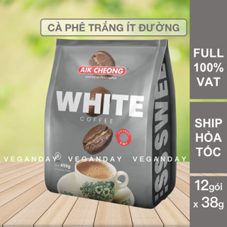  Cà phê trắng Ít Đường Aik Cheong Malaysia - White Coffee Less Sugar 456g  12gói_38g  