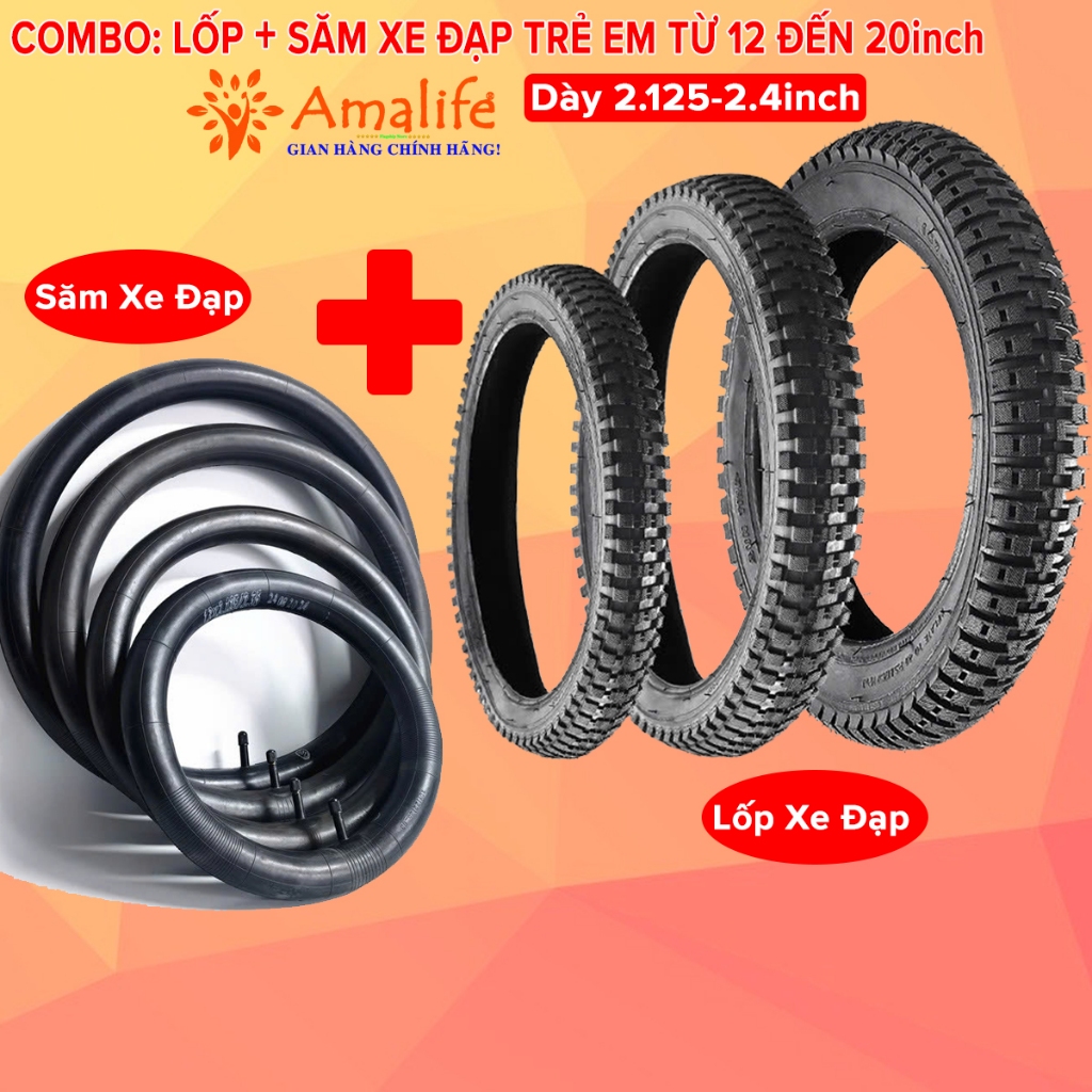 Combo Săm Xe Đạp Và Lốp Xe Đạp Trẻ Em – Bộ Săm Lốp Xe Đạp Trẻ Em Size Từ 12 Đến 20inch Dày 2.125-2.4