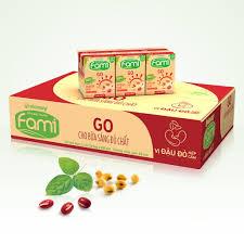Combo thùng 6 lốc Sữa đậu nành Fami Canxi Go vị đậu đỏ nếp cẩm  lốc 6 hộp 200ml