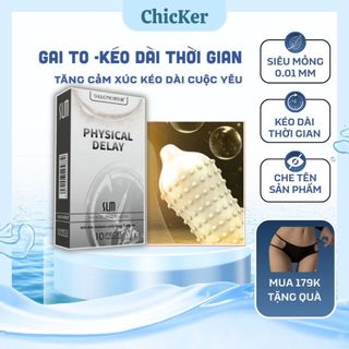  Bao Cao Su Kéo Dài Quan Hệ Có Gai SLM Siêu Mỏng 001 Nhiều Gel - Hộp 10 BCS 
