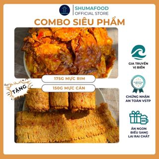  Combo siêu phẩm 325g gồm: 150g khô mực cán tẩm nguyên miếng 175g khô mực rim Shumafood 